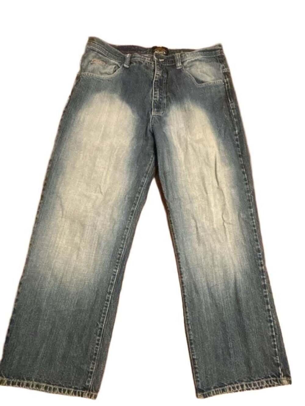 Avirex Vintage Y2K Baggy Wide Leg Denim Jeans Faded Wash -size -36